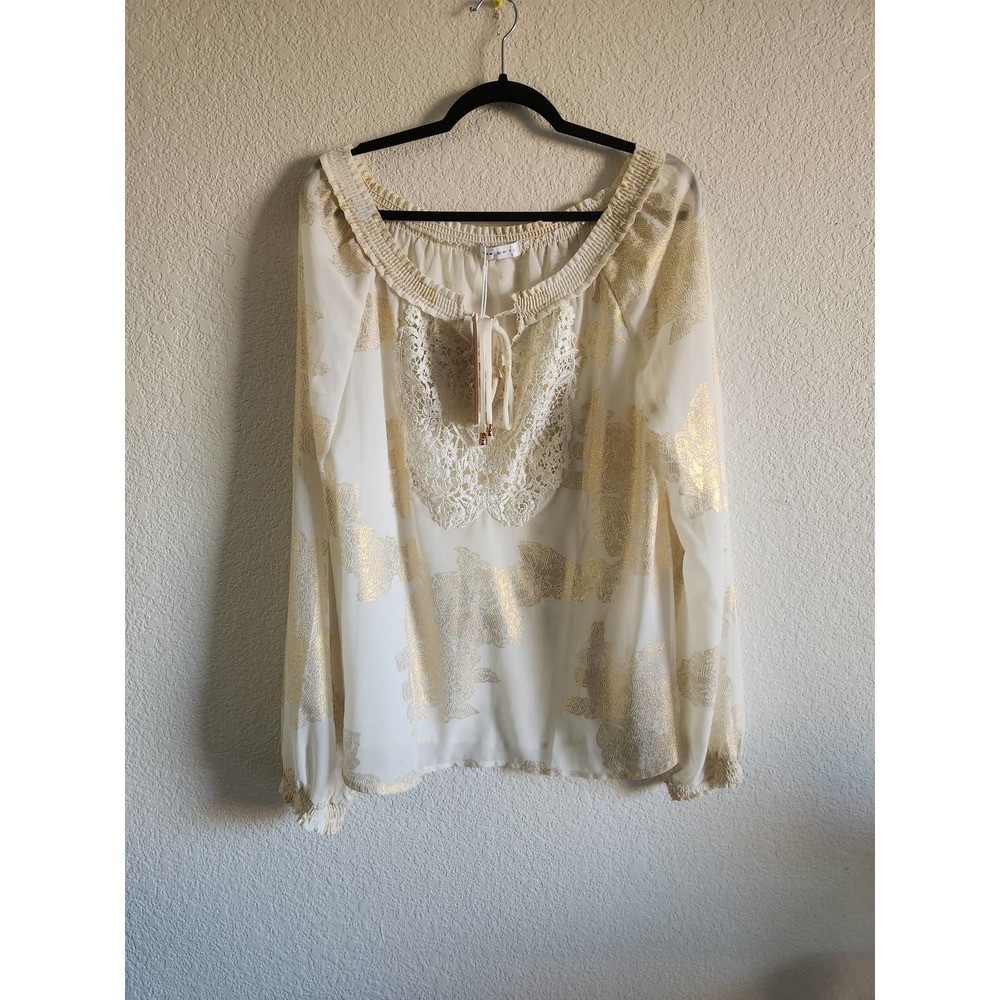 NWT Tendency Embordered  Floral Off the Shoulder Womens Top M
